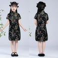 thumbnail image 5 of Ruyang Girls Chinese Gheongsam Floral Graphic Traditional Dress Kids New Year Embroidery Qipao Skirt Stand Collar Side Split Outfits, 5 of 5