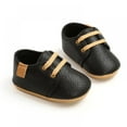 thumbnail image 2 of Newborn Baby Boy High Grade PU Lace-up Non-slip Soft Sole Toddler Frist Waliking Shoes, 2 of 11