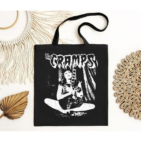 vintage The Cramps Band Men Tote Bag Color Black Tote Bag Mom Gift  Fan Gift-TH20049