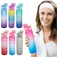 thumbnail image 2 of Botella de agua deportiva de 32 oz, marcas de tiempo y con botellas de pajitas, botella de agua para estudiantes BANYUO  Hogar, 2 of 4