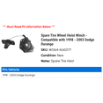 thumbnail image 2 of Spare Tire Wheel Hoist Winch - Compatible with 1998 - 2003 Dodge Durango 1999 2000 2001 2002, 2 of 2