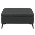 thumbnail image 2 of CorLiving Linden Black Upholstered Square Storage Ottoman with Metal Legs, 2 of 9