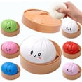 thumbnail image 4 of Giant Dumpling Squishy, 4/6/10 Inch Jumbo Dumpling Stress Ball, Soft Squeeze Decompression Dough, Anxiety Relief Fidget, Adult Fidget Tool, 4 of 4