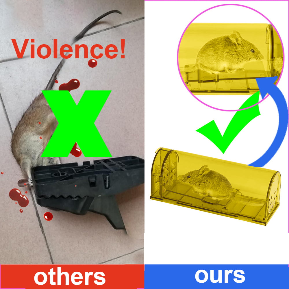 1/2 Pcs Reusable Mouse Trap No Kill Rats Cage Mousetrap Smart Mouse Trap  For Mice Catcher Automatic Rat Traps Pet Control