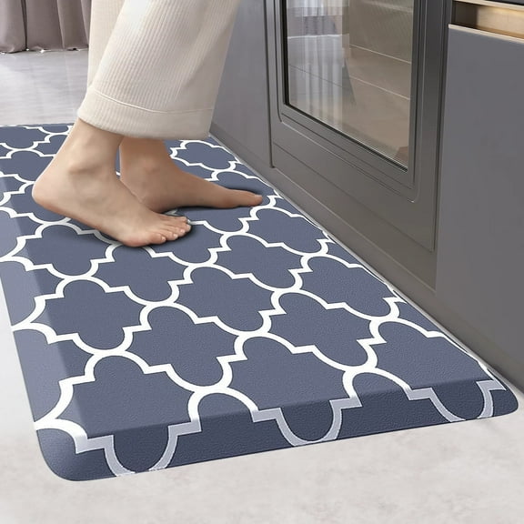 Cushioned Anti-Fatigue Kitchen Rug Mat ,17.3"x 28",Non Slip Waterproof , Heavy Duty PVC Ergonomic Comfort Mat for Kitchen, Floor Home, Office, Sink, Laundry