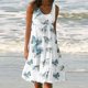thumbnail image 2 of Vestidos hasta la rodilla sin mangas con estampado de verano a la moda sexy informal para mujer Pompotops ghjkhdj15045, 2 of 5