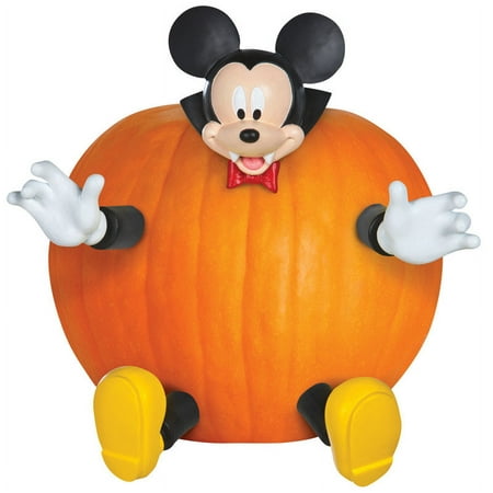 Gemmy Disney Mickey Mouse Snowman Pumpkin Push in Set 5 Pc