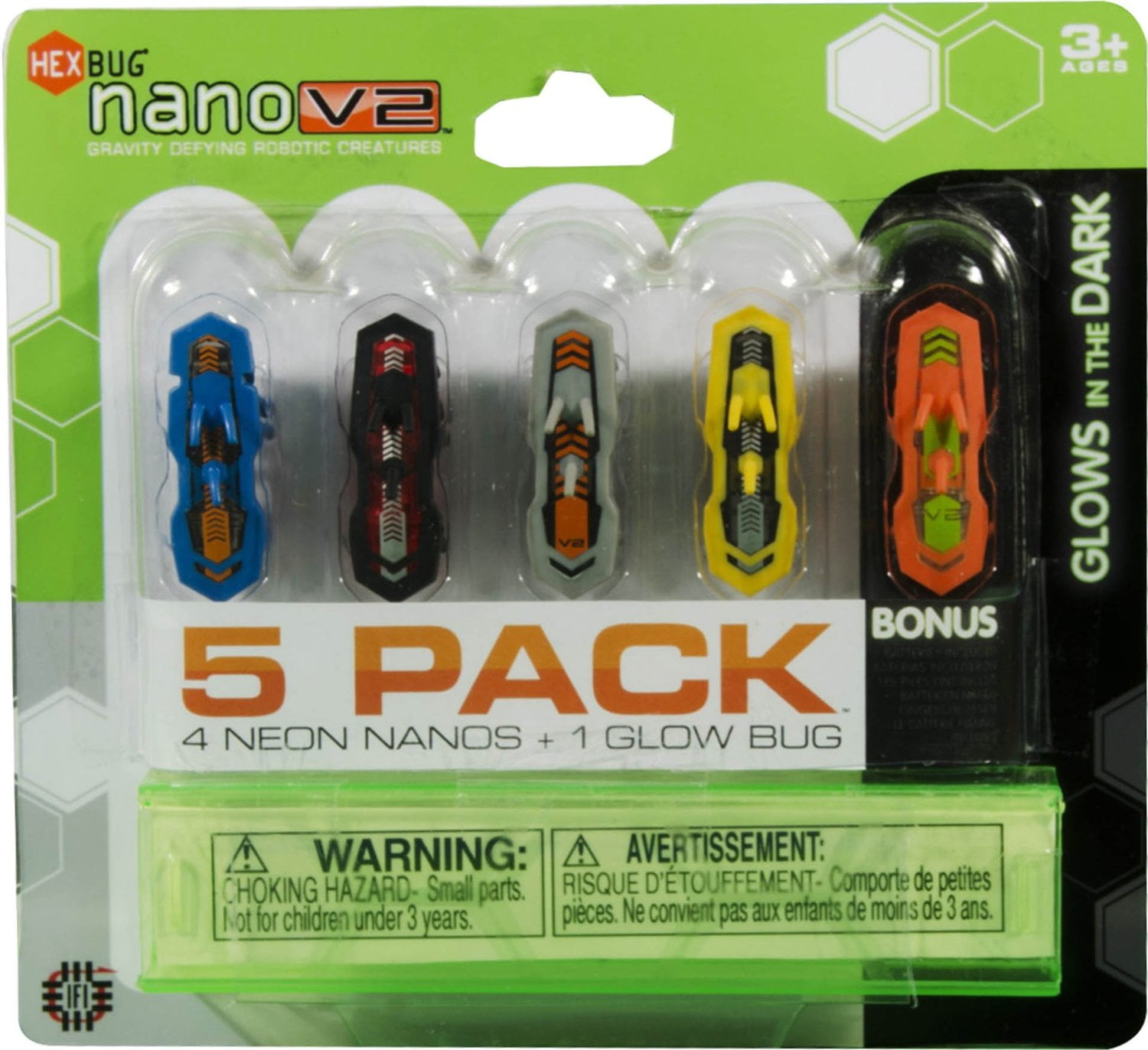 HEXBUG Neon Nano V2 + 1 Glow in the Dark Bugs (5Pack)