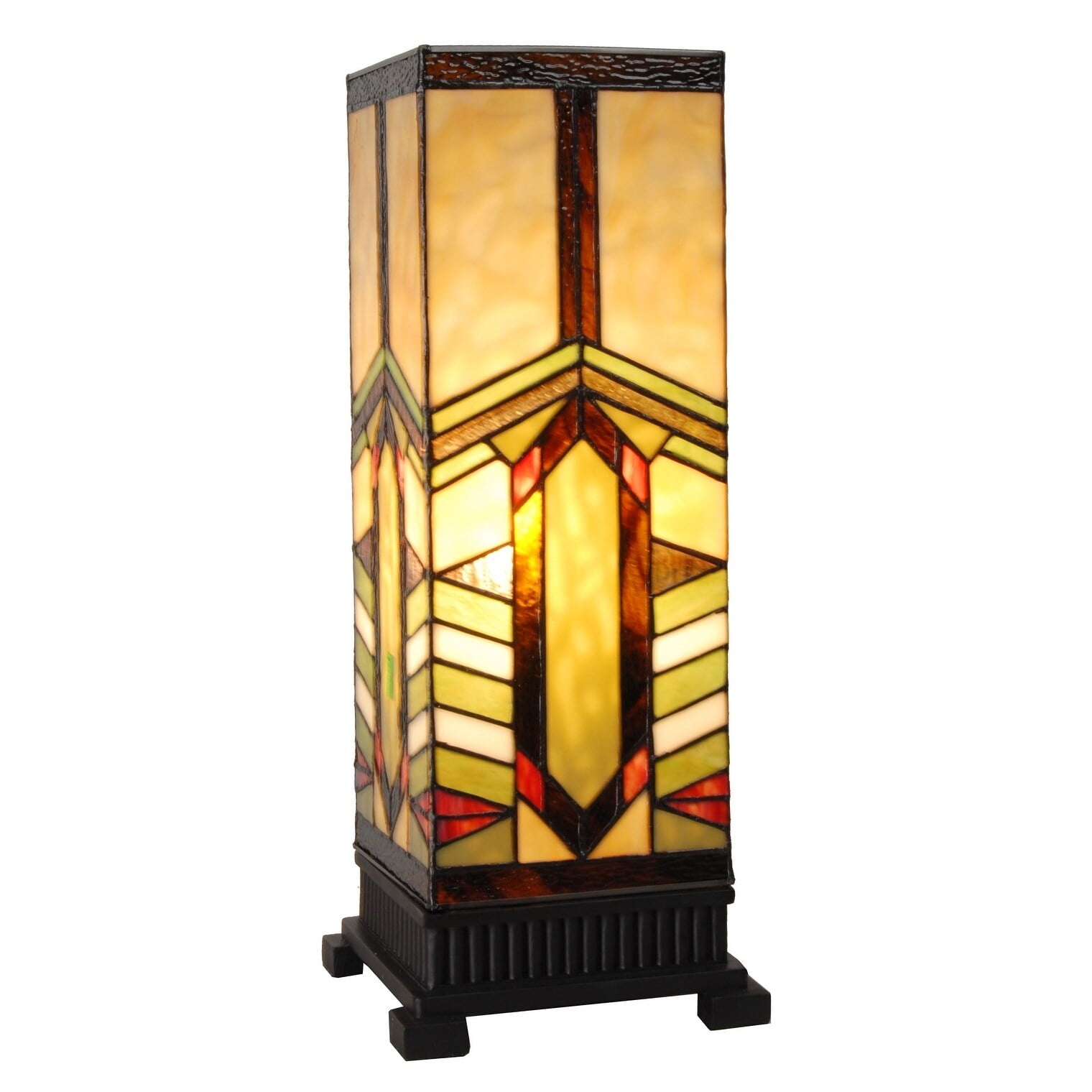 The Curated Nomad Wexler 17.25inch Stained Glass Stone Uplight 6.75