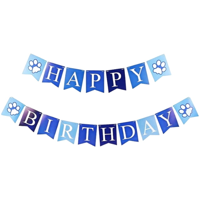 Billuyoard 1 Uds. Conjunto de tarjeta de papel azul de 9,8 pies, decoraciones de cumpleaños, cartel de feliz cumpleaños para fiesta de Kits de decoración para fiestas Azul 9.8 pies