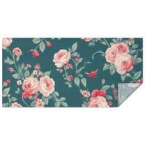 Pioneer Flower Floral Print Pattern Rectangle Tablecloth 60"x120",Waterproof Polyester Rectangle Table Cloth, Wipeable Spillproof Polyester Tablecloth for Dining, Camping, Indoor and Outdoor