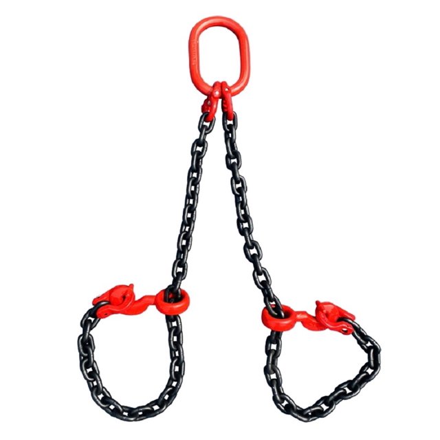 Chain Sling,10Ton-16Tonx2M-8M 1-2 Leg Lifting Sling Tool For Rebar Unloading Connection Die Forged Hook Crane, Combined Lifting Chain ,Easy to Operate