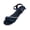 Blue, variant on Women Rhinestone Flat Sandals Flock Suede Cushioned Sole Non Slip Summer Elegant Beach Casual Flats With Adjustable Strap, Black