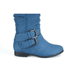 thumbnail image 5 of Women's Zipper Knee High Riding Boots Casual Flat Low Heel Winter Boots Shoes (Denim Blue, 7.5), 5 of 7