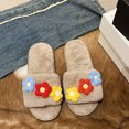 thumbnail image 5 of Vedolay Fuzzy Slippers Women Anti-Slip Soft Plush House Slippers Cute Shoes Khaki,39, 5 of 5
