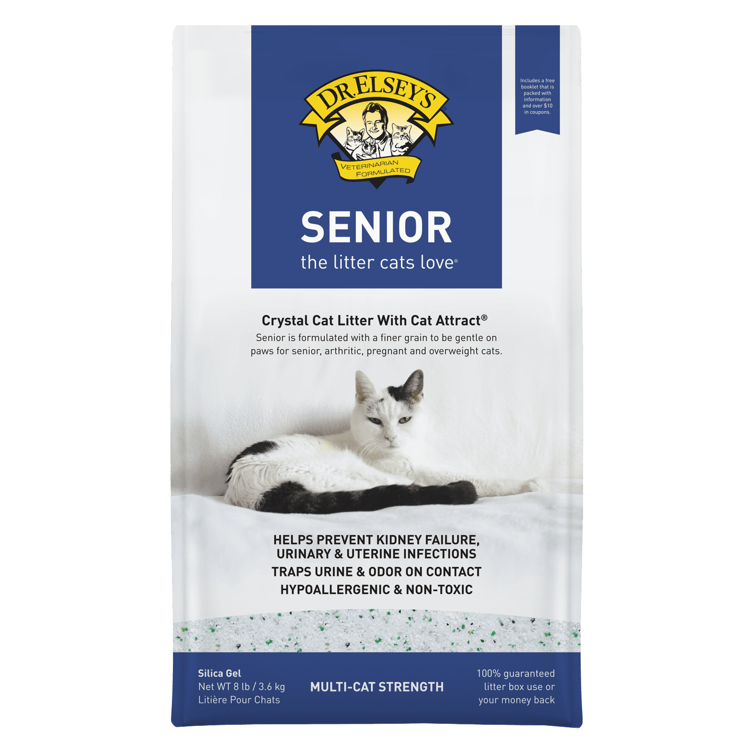 Dr. Elsey's Senior Crystal Cat Litter, Unscented, 8 lb Bag