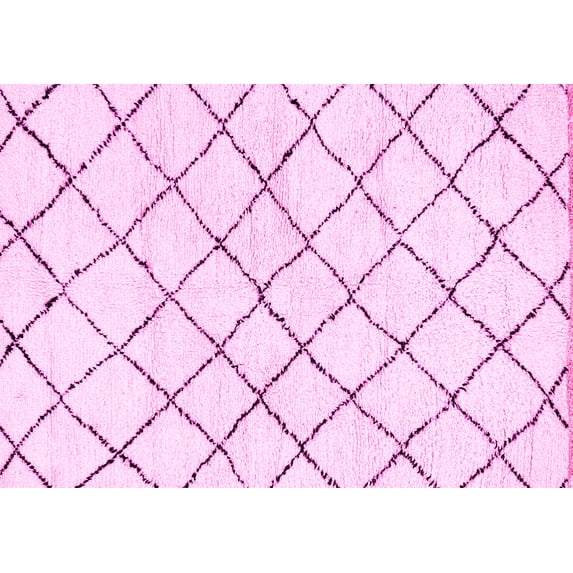 Ahgly Company Indoor Rectangle Solid Pink Modern Area Rugs, 4' x 6'