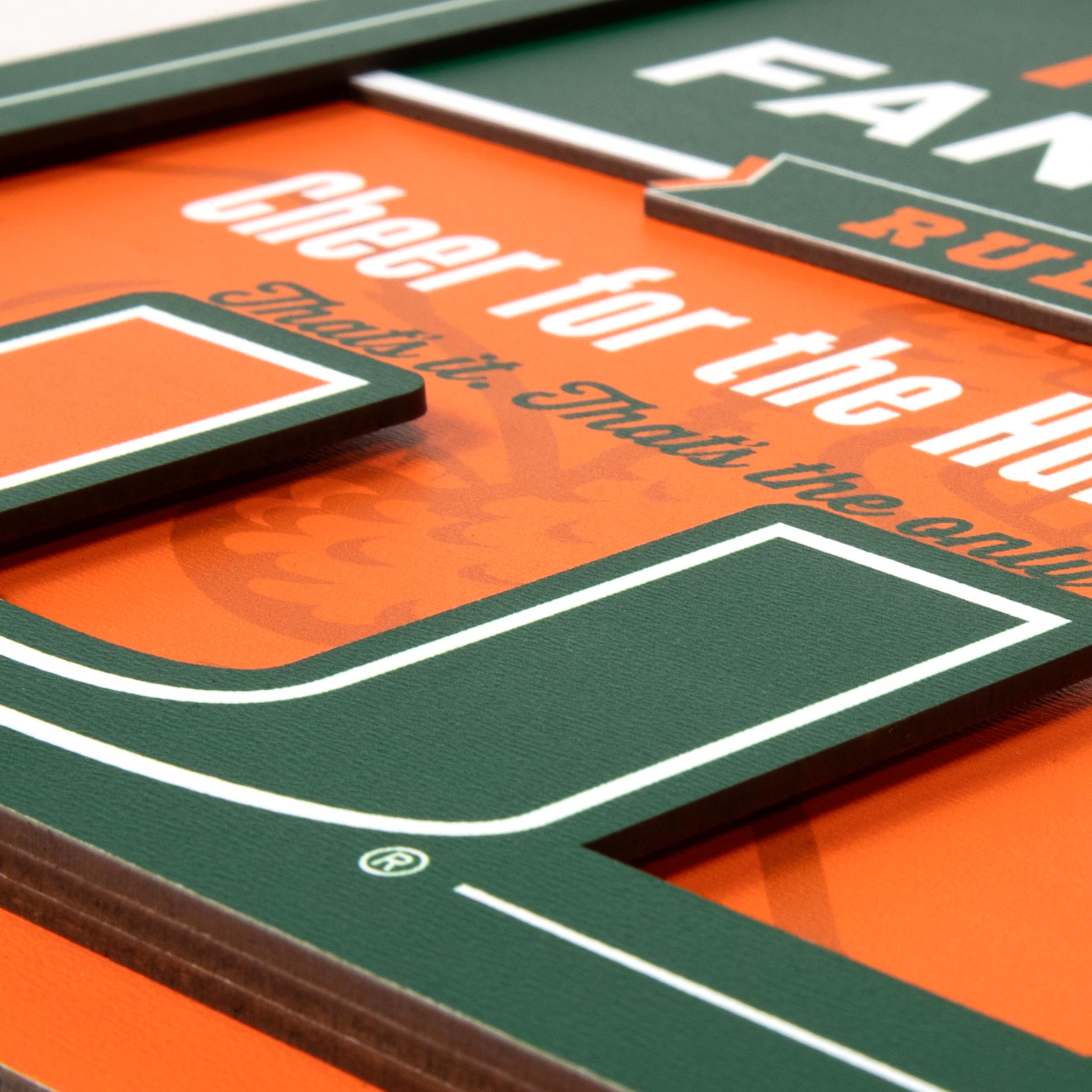 YouTheFan NCAA Miami Hurricanes Fan Rules 3D Wall Art