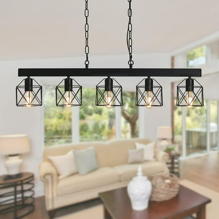 

FSROLTPI Farmhouse Pendant Lighting Fixture Industrial Kitchen Island Light Fixture 5-Light Rustic Dinning Room Chandelier Lights