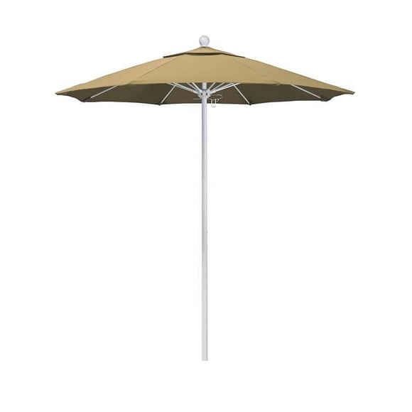 California Umbrella ALTO758170-F67 7.5 ft. Fiberglass Market Umbrella Pulley Open MWhite-Olefin-Champagne