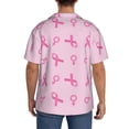 thumbnail image 3 of Pofeuu Breast Cancer Awareness 1 Print Mens Casual Short Sleeve Shirts Beach Summer Spread Collar Pocket Tops Men's Casual Short-sleeved Shirt-Small, 3 of 5