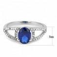 thumbnail image 2 of Womens Rings No Plating 316L Stainless Steel Ring with Synthetic Spinel in London Blue DA306, 2 of 5