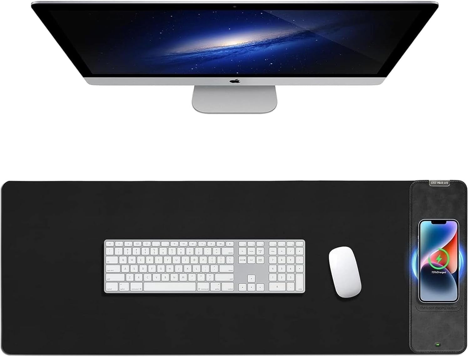 Miroddi Mouse Pad with Wireless Charging, Gaming Mousepad with 10W Wireless Charger, Large Desk Mat with Waterproof Non-Slip Rubber Base