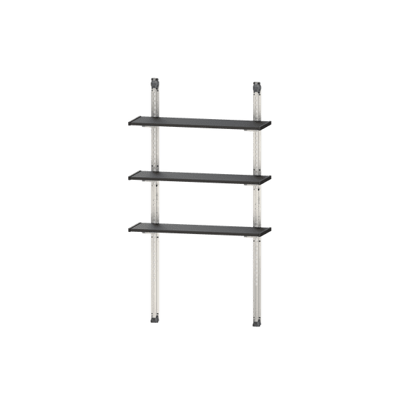 Keter 40" Upright All Weather Steel Utility Storage Shed Shelf Kit, Black