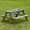 Gray, variant on Kids Picnic Play Table, Sandbox Table with Umbrella Hole and 2 Play Boxes with Removable Top, Gray