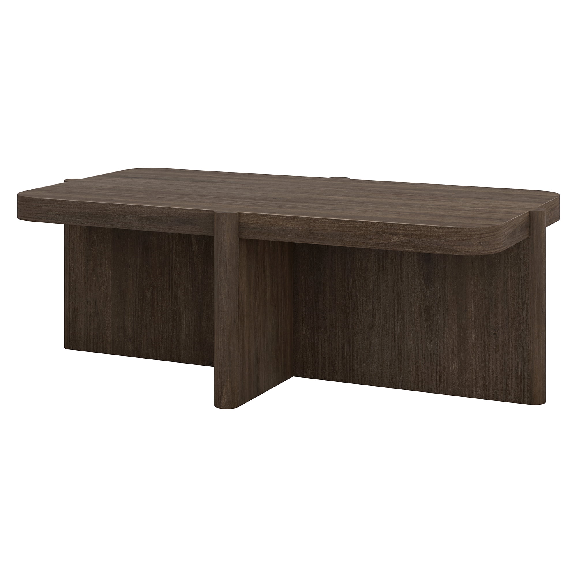Evelyn&Zoe Modern/Contemporary 45" Wide Brown Oak Coffee Table