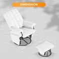 thumbnail image 3 of LAZZO Swivel Glider Recliner with Ottoman, 360° Rocking Chair with Footrest & Side Pockets, Living Room Bedroom Office Recliner, White, 3 of 8