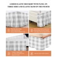 thumbnail image 6 of Grey Plaid Wrap Around Bed Skirts for California King Bed 18" Drop,Bed Skirt with Adjustable Elastic Belt Dust Ruffle Bed Valance for Bedroom Spring Summer Farmhouse Buffalo Checkered Bed Frame Cover, 6 of 7