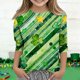 thumbnail image 1 of Blusas y camisas de manga larga y cuello redondo para niños y niñas, estilo casual, original, con estampado de manga 3/4 y cuello redondo, ideal para niñas de 3 a 14 años., 1 of 6