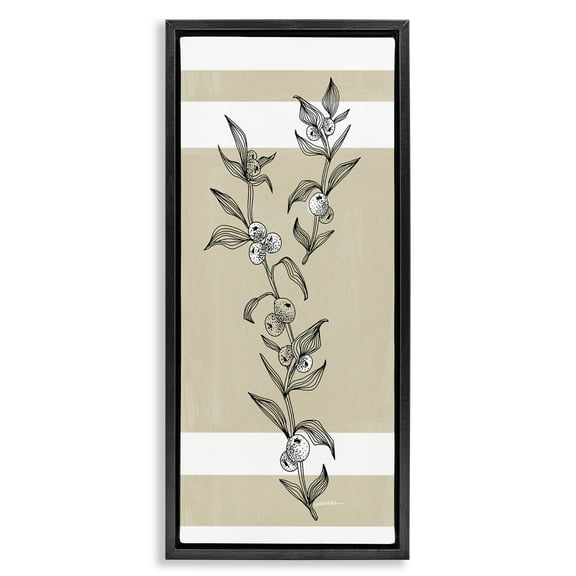 Stupell Industries Sweet Orange Spig Plants & Flowers Painting Black Floater Framed Canvas Art Print Wall Art, 11 x 25