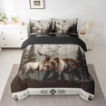 thumbnail image 2 of jejeloiu Woodland Animal Moose 7-Piece Twin Bedding Sets,Aztec Geometric Rhombus Bedding Comforter Set,Jungle Wildlife Bear Sheet Sets For Teens,Ultra Soft Home Decor Reversible, 2 of 8