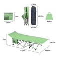 thumbnail image 2 of Portable Camping Cot with Mattress, Folding Sleeping Cot Heavy Duty Fold Up Camp Bed, Green, 2 of 8