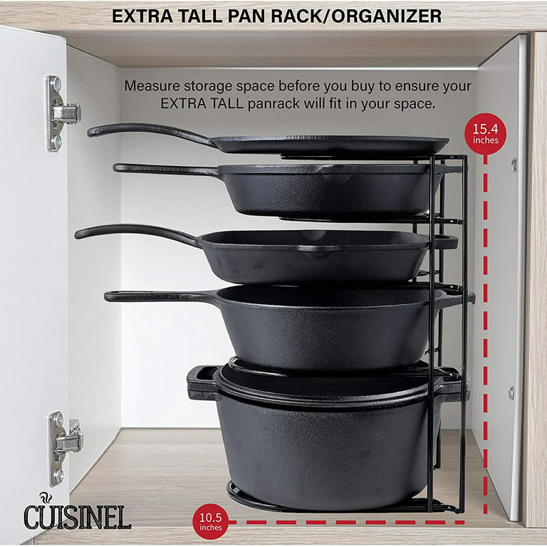 Extreme Matters Heavy Duty Pan Organizer - Bottom Tier 1 Taller for Larger Pans