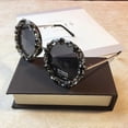 thumbnail image 3 of Diamond Crystal Round Sunglasses Women Luxury Brand Designer Glasses Eyeglasses Female Big Frames Shades Eyewear Vintage Uv400, 3 of 3