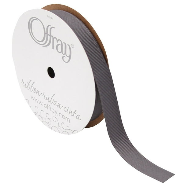 Offray Solid Grosgrain Ribbon, 5/8" Wide, 20 Yards, Pewter - Walmart