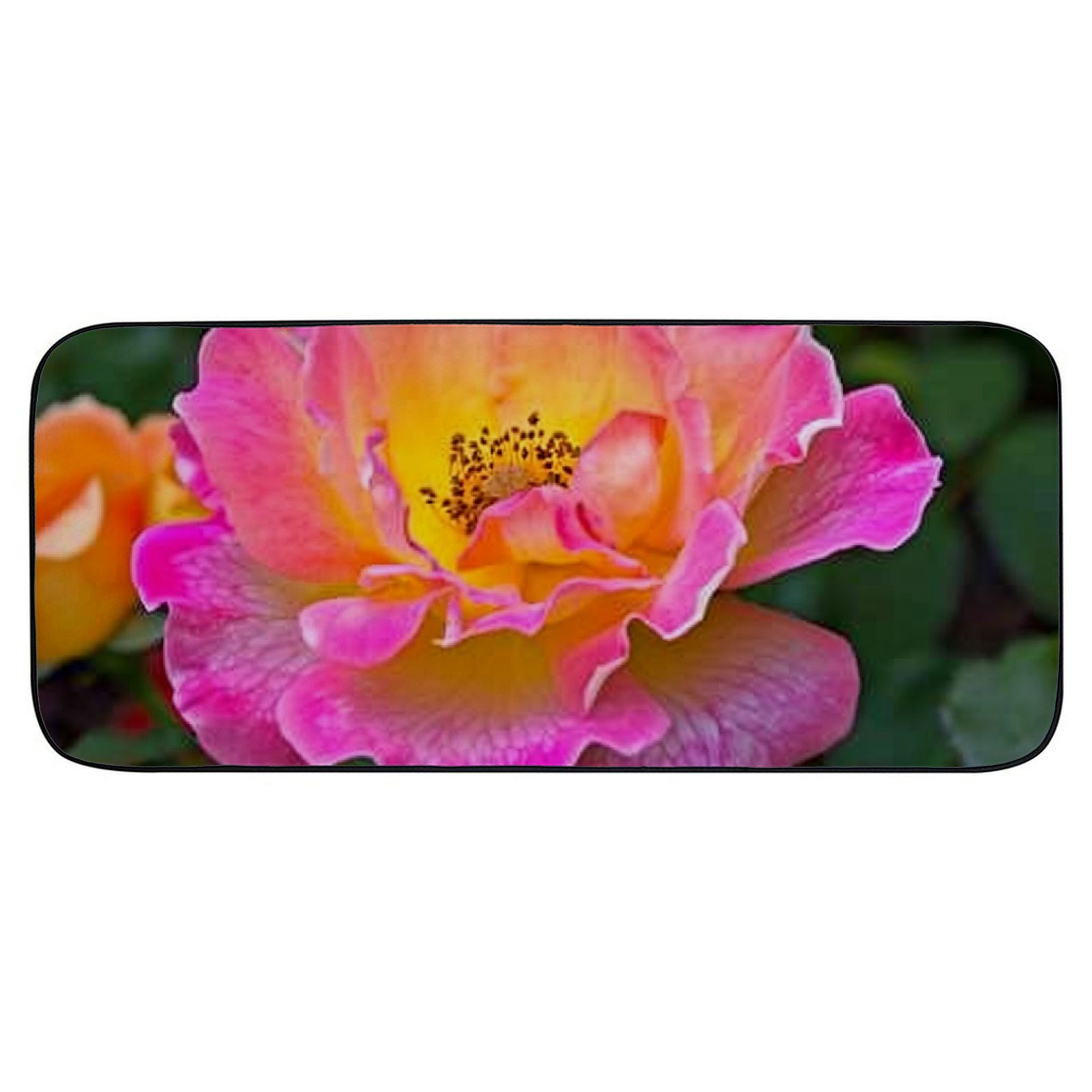Heduofu Decorative Door Mat, Door Mat with Non-Slip Rubber Backing, Easy Cleaning, Traps Dirt, Rug for Entry, Patio, Garage  - Rose Hybrid of Tea Tahiti Flowers Pink Yellow Red 19.68*47.24 in
