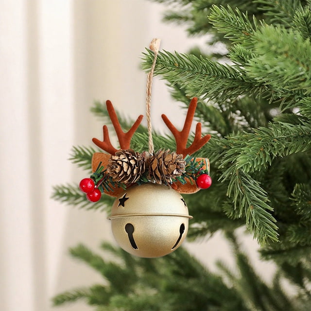 Colgante de Campanas Navideñas de Metal Dorado | Decoración Festiva | Material Duradero | Amplia Aplicación | 11 X 11 X 6,2 Cm | 35 G