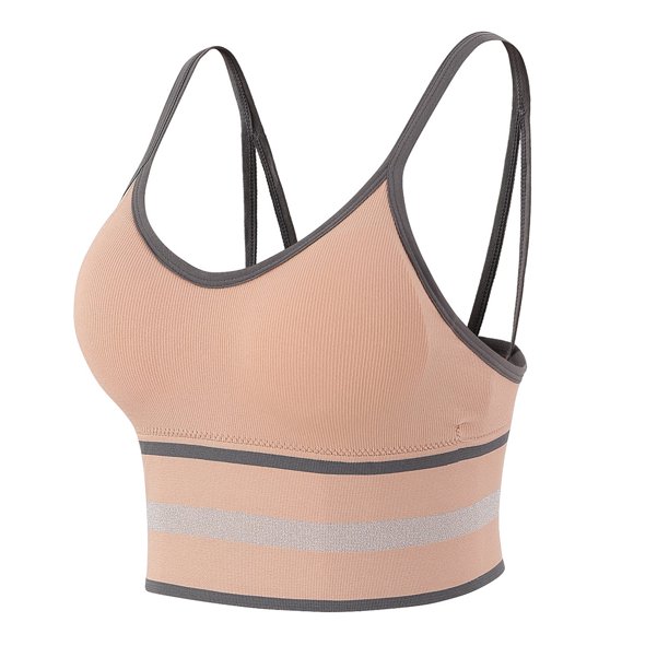 Sujetadores deportivos con pliegues para mujer Tops de entrenamiento con relleno Tops cortos de sujeción media Fridja nalpqowj36408
