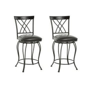 Homy Casa 26 Inch Counter Height Bar Stools Set of 2, 360 Degree Swivel Bar Stools with Faux Leather Upholstery Metal Counter Stools for Kitchen Island