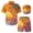 Orange Sunset Octopus, variant on Psesaysky Nautical Lighthouse Map Men’s Summer Beach Outfit,Retro 70s 80s Tracksuit for Men,2Piece Shorts Set Button Down Shirts and Shorts Hats for Daily Wear