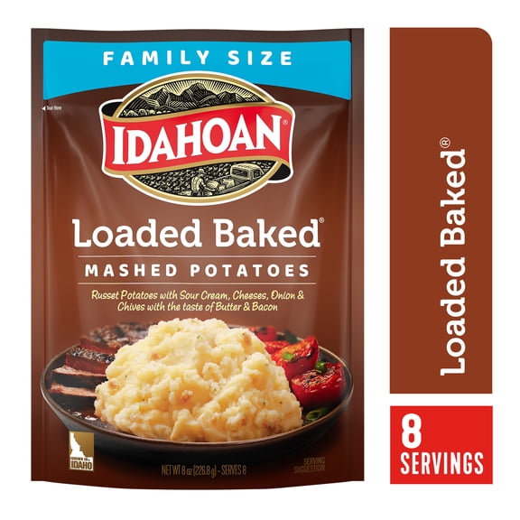 Idahoan Loaded Baked Mashed Potatoes Family Size, 8 oz Pouch