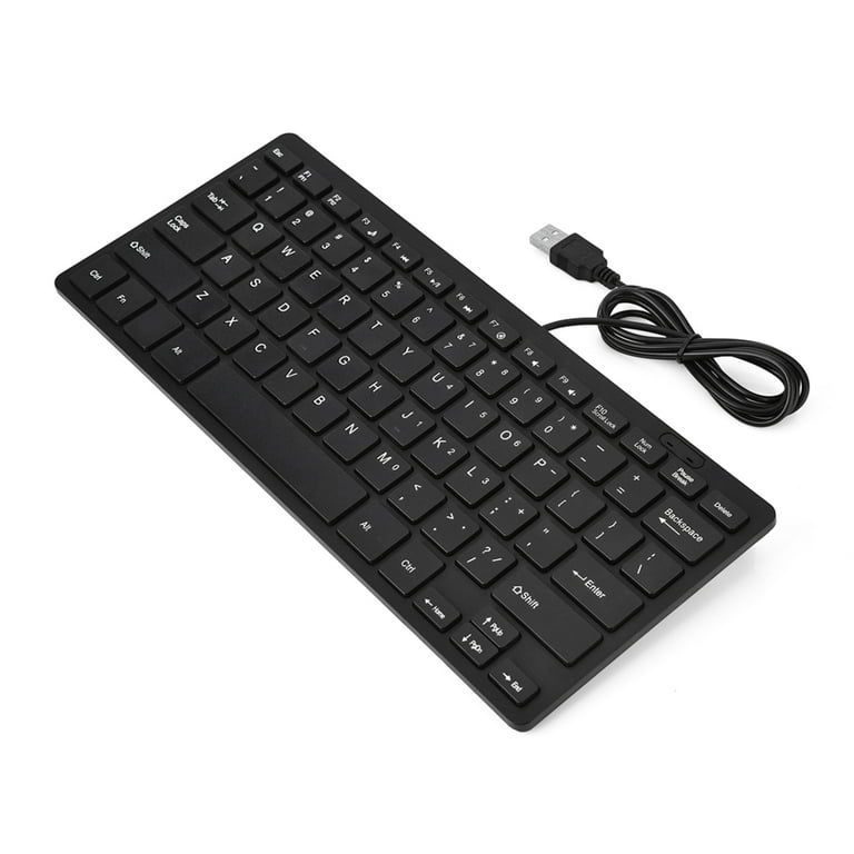Wired Keyboard Mini Keyboard 78 Key Keyboard 78 Keys Ultra Thin Mini USB  Wired Keyboard For Desktop Computer Laptop PC Black
