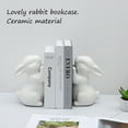 thumbnail image 6 of Creative Cute Ceramic Rabbit Bookends Book Stand 1 Pair, 6 of 12