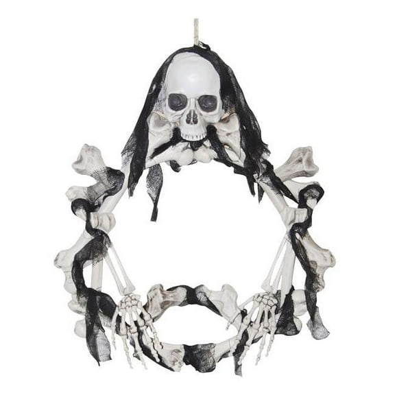 Bone Wreath Light-Up Halloween Decoration 16.5"