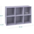thumbnail image 2 of Bookcase 6-Cube Storage Organizer, 13.5in Shelf Opening, Bookshelf, Toy Storage, Customizable w/ 3 Removable Back Panels – Lavender, 2 of 8