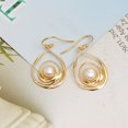 thumbnail image 4 of LeCalla 925 Sterling Silver Simulated Pearl Drop Earrings Dangle Earring for Women and Teen 25MM, 4 of 9